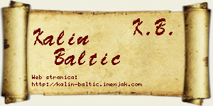 Kalin Baltić vizit kartica